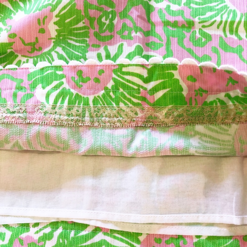 Lilly Pulitzer green sunny side lion skirt size 0 - Picture 6 of 9